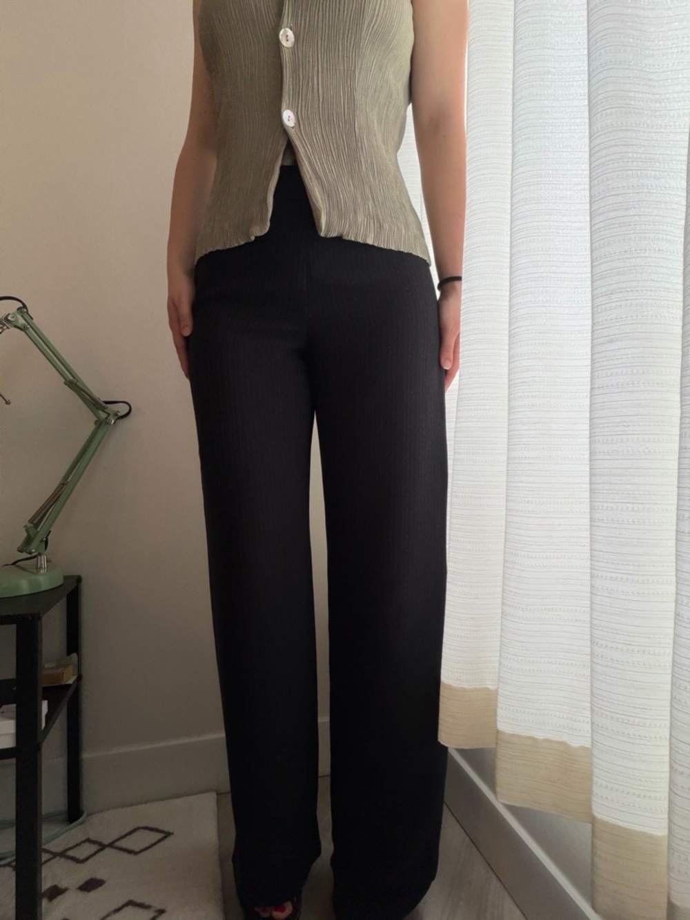 Giorgio Armani Black Wide Leg Pants